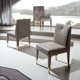 Giorgio Collection Infinity Dining Chair in grey velvet, room view