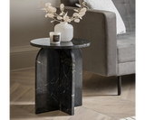 Compact Amalfi Marble Side Table adding a touch of luxury to small interior spaces.