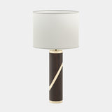Smoked Eucalyptus Cylindrical Table Lamp