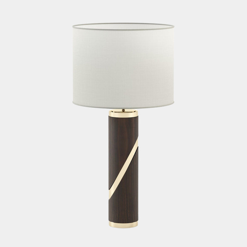 Smoked Eucalyptus Cylindrical Table Lamp