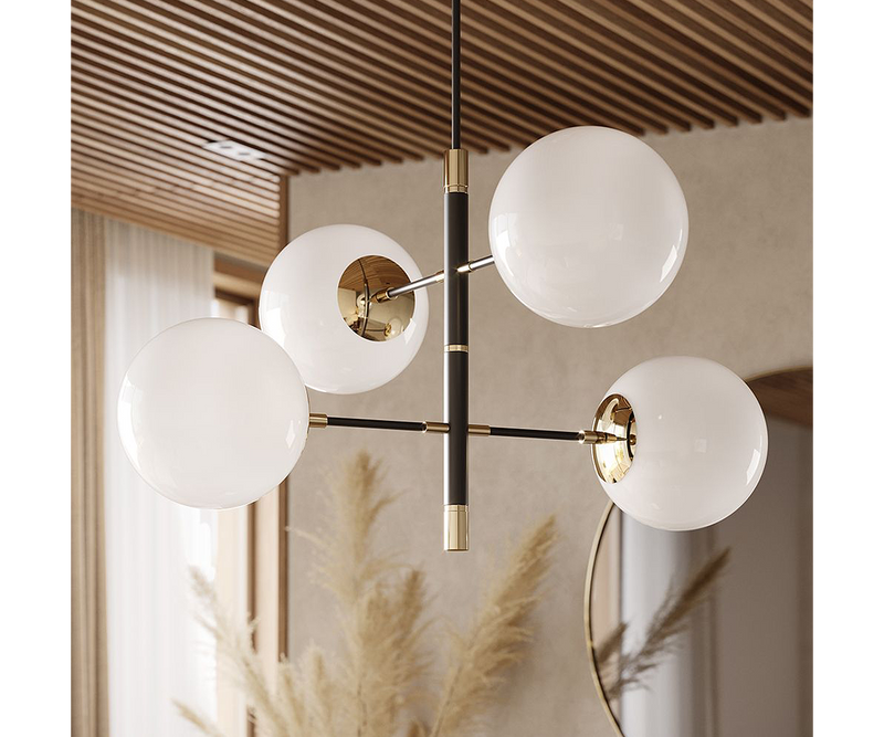 Customisable luxury chandelier with a sleek design and high-quality metallic finishes.