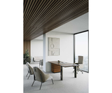 Spearing Writing Desk: Luxury Marble and Wood Executive Desk for Home Office, alternative angle