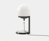 Contemporary Laskasas Clarke Lamp with a sleek marble foundation and a minimalist spherical design.