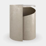 Spirale Travertine Luxury Side Table, front view