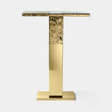 Stilo Backlit Gold Luxury Console Table in 24K gold plated steel