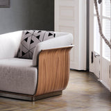 Synergy Wooden Shell Luxury Sofa, close-up detail