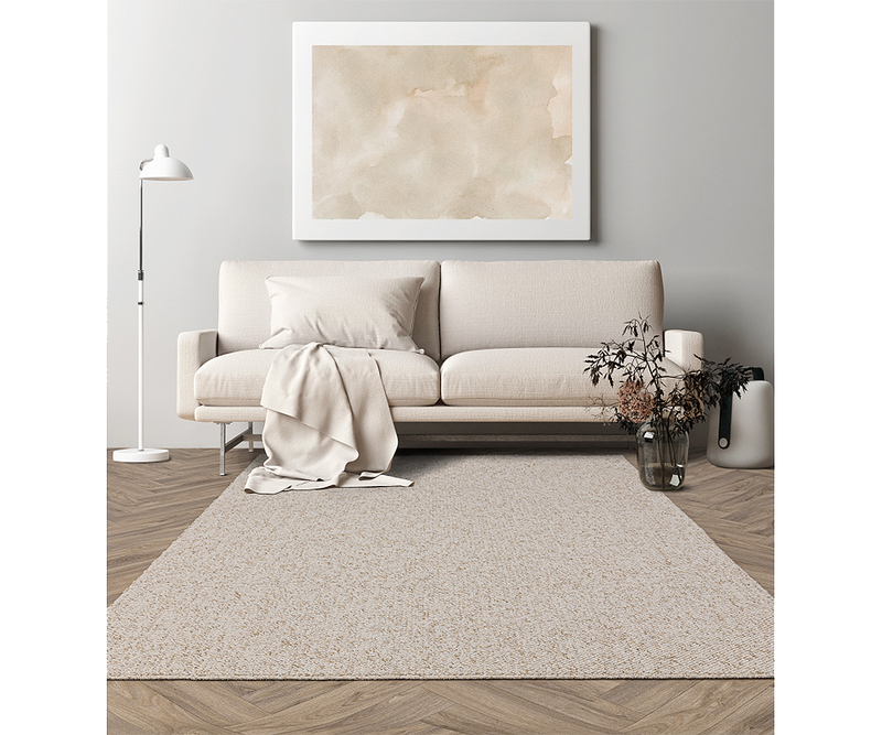 Versatile Boden Ivory Rug in a neutral palette, suitable for minimalist and Scandinavian-inspired spaces.