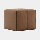Domkapa Grant Pouf, small size, view 2, in a textured brown upholstery