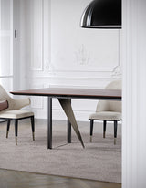 The Conchita Quilted Dining Chair styled in a luxury interior