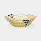 Trigono Openwork Luxury Centre Bowl in 24 carat gold plated stainless steel