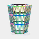 Trigono Openwork Luxury Waste Paper Basket, shown in candy iridescent