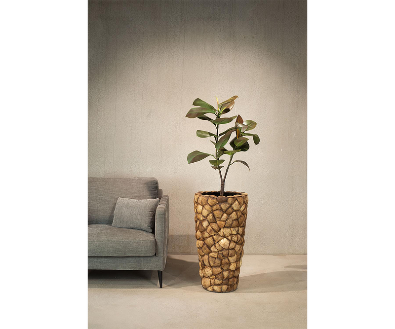 Luxury coconut planter used in sustainable interior design concepts.