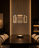 Vetrata Hexagonal Acrylic Luxury Suspension Lamp, view 7
