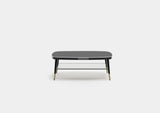 Whitby Elliptical Noir Glass Luxury Coffee Table, alternative angle