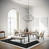 Windsor Metal Leg Luxury Dining Table styled in a luxury interior