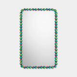 Zecchino Beaded Rectangular Luxury Mirror, shown in candy iridescent