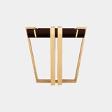 Polished brass, Black lacquer & Emperador Marble Side Table