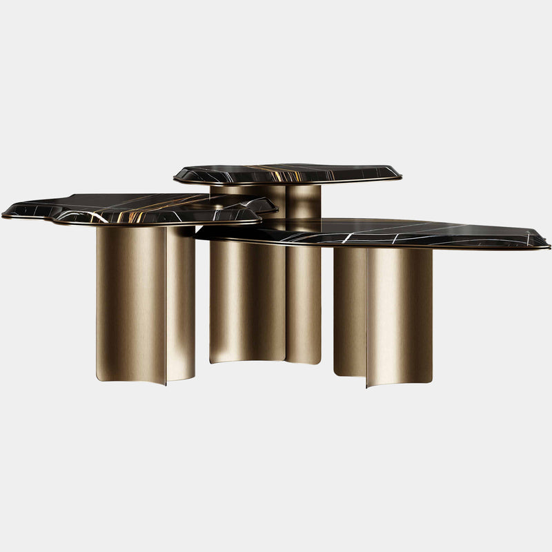 The Private Label Fusion Center Table with Sahara Noir Marble