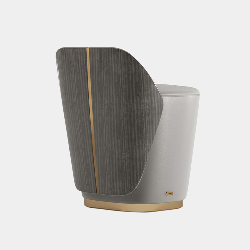Arnault Grey Leather Stool