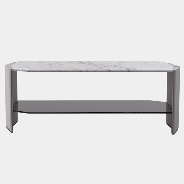 Arnault Long Side Table with Marble Top