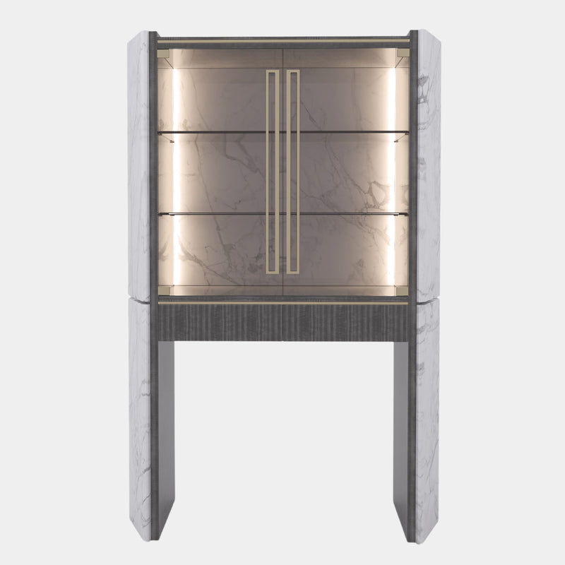 Arnault Marble Bar Cabinet with Lighting