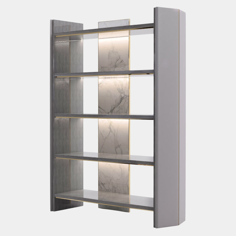 Arnault Marble Bookcase with Illuminated Back