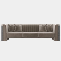 The Algerone Sofa by Luxxu: A timeless design masterpiece in luxurious brown velvet.