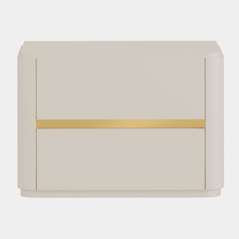 Barbey Luxury Bedside Table with Golden Detailing