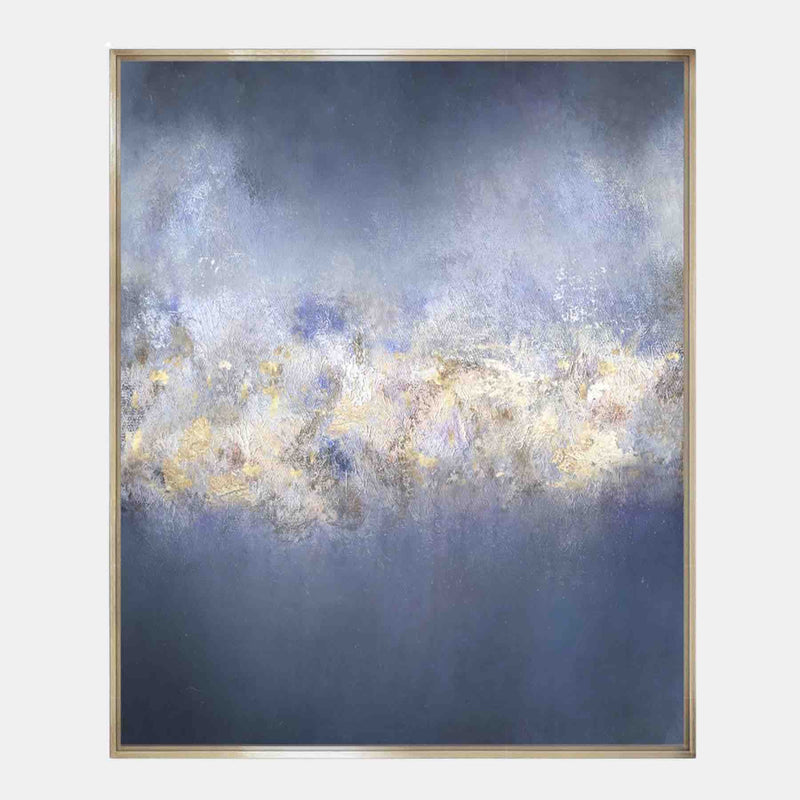 Bisad Hand-Painted Luxury Blue & Gold Artwork