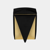 Brass & Black Velvet Prism Stool