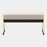 Brown Oak Luxo Bench with Golden Legs