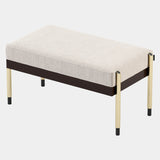 Brown Oak Luxo Bench with Golden Legs