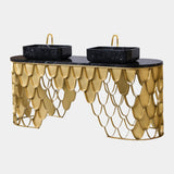 Brushed Brass & Iron Washbasin