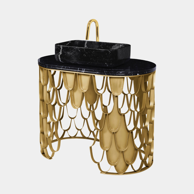 Brushed Brass & Iron Washbasin
