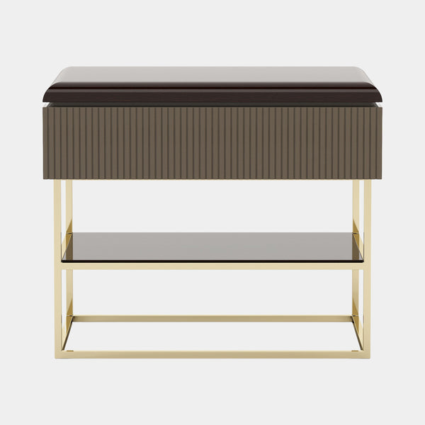 Cara Luxury Brown Oak Night Table