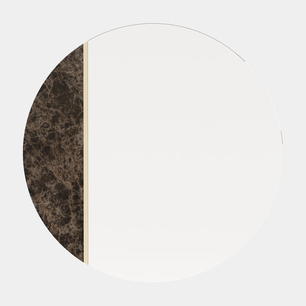 Dark Emperador Marble Circular Mirror