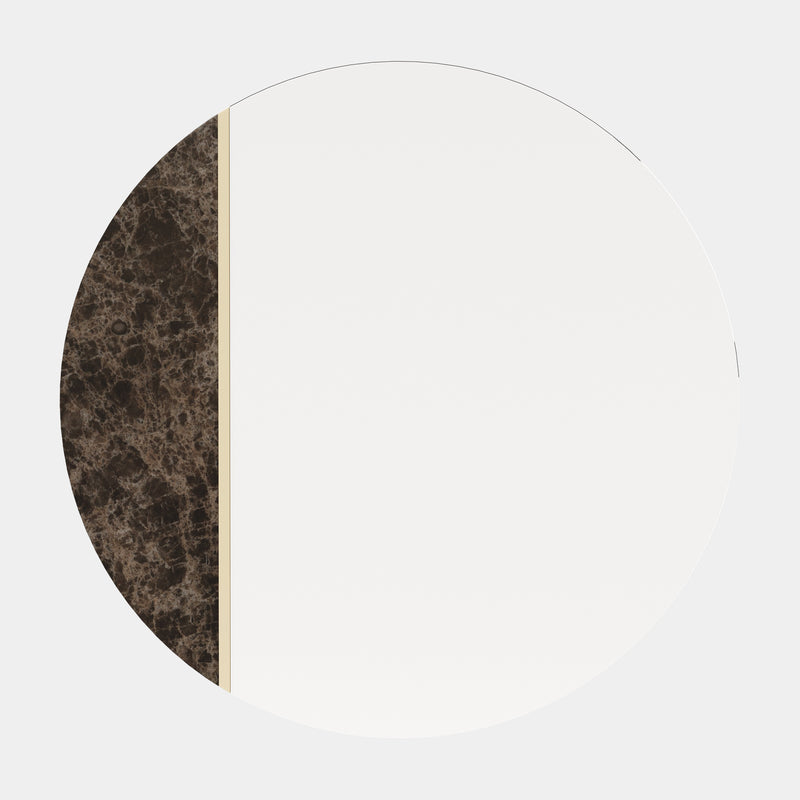 Dark Emperador Marble Circular Mirror