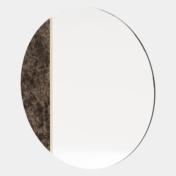 Dark Emperador Marble Circular Mirror