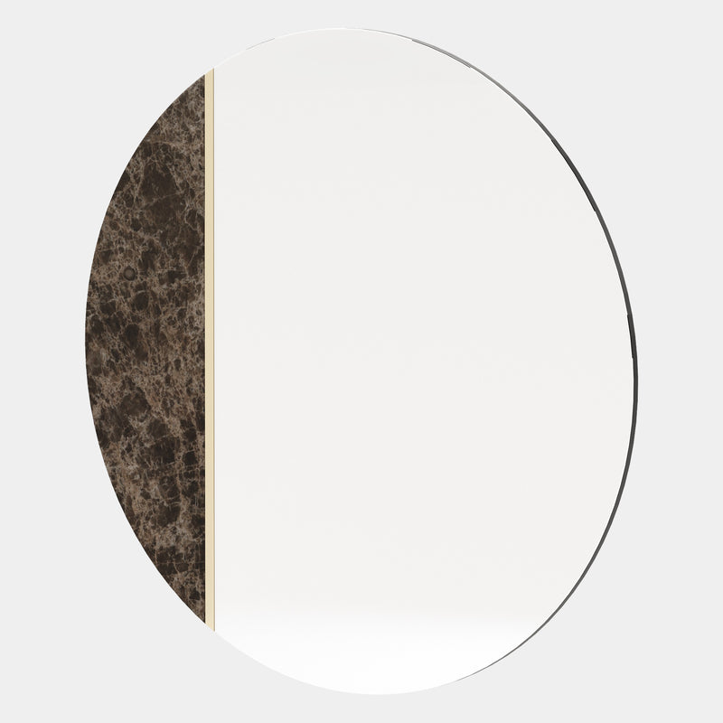 Dark Emperador Marble Circular Mirror