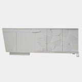 OurSense White High Gloss Tortoise Sideboard