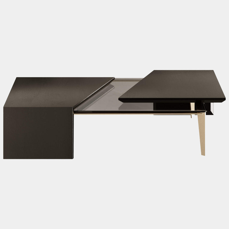The Private Label Pawson Centre Table: Smoked Glass & Brass 