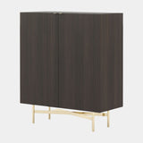 Giorgio Cabinet with Nero Marquina Marble & Crossbar Legs