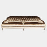 Visionnaire Hagal Sofa: Modern luxury sofa featuring a diamond-quilted velvet backrest, plush Memory Foam® cushions, and chrome-finished feet.