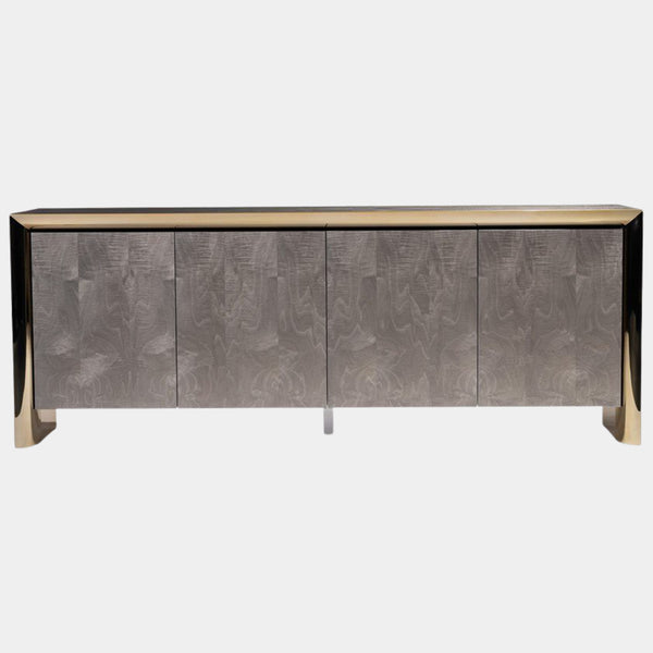 Hamilton luxury cabinet in wood and stainless steel by Alessandro La Spada.
