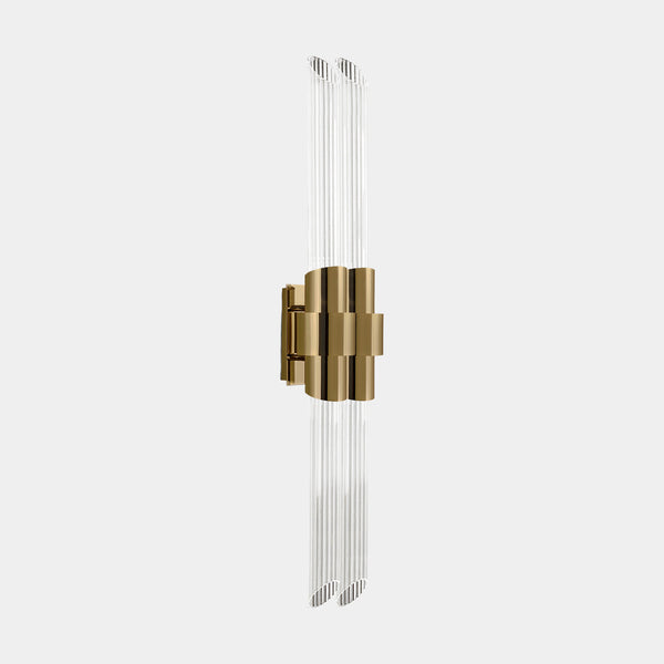 Luxury Gold & Crystal Wall Sconce - Celeste with Ribbed Design