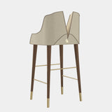 Infinity Luxury Walnut Bar Chair with Polished Brass Detailing