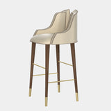 Infinity Luxury Walnut Bar Chair with Polished Brass Detailing