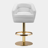 Laurent Luxury Bar Stool with Polished Brass Structure