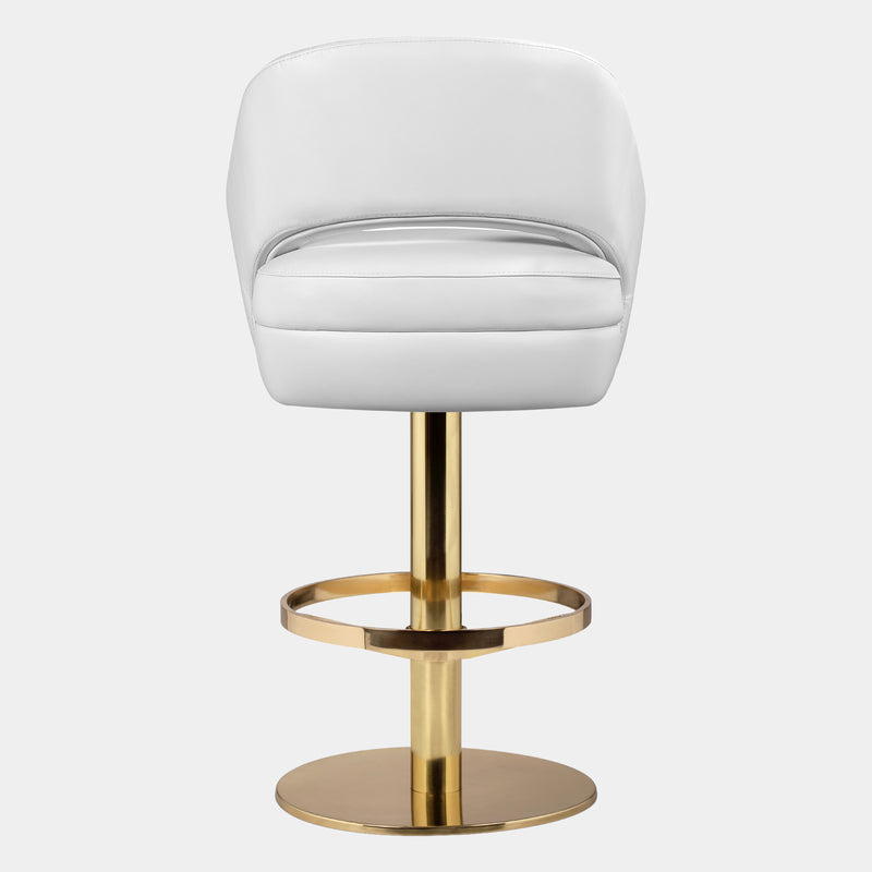 Laurent Luxury Bar Stool with Polished Brass Structure