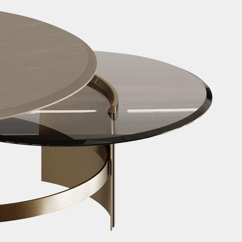 The Private Label Norman Centre Table with Aged Smoked Glass Top